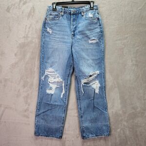 Blank NYC Womens 27 The Baxter Ribcage Straight Leg Ripped Distressed Jeans New